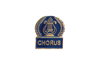 Music Lyre Chorus Pin with Blue Enamel Fill