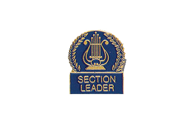 Music Lyre Section Leader Pin with Blue Enamel Fill