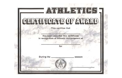 athletic certificate