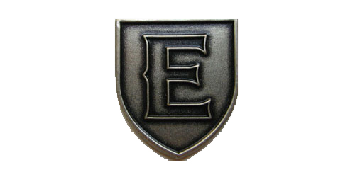 Letter E Lapel Pin, Multiple Finishes